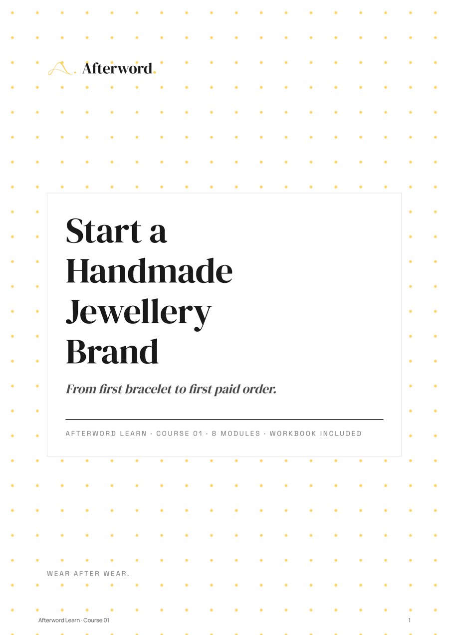 Start a Handmade Jewellery Brand — course cover